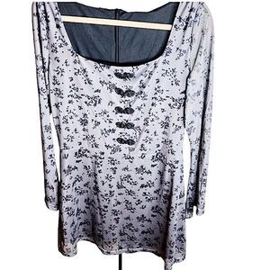 Daisy Street Gray/Black Floral Long Sleeve Mini dress Size 10
